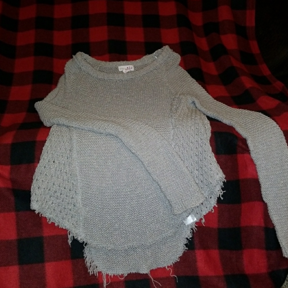 Gray pullover sweater